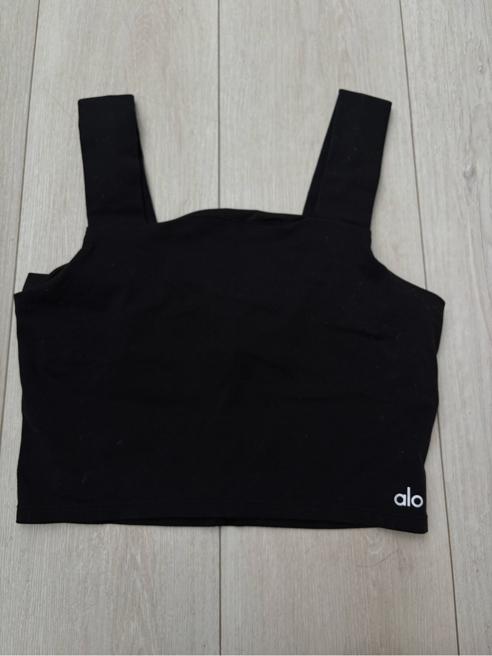 Alo Black Cropped Tank Top